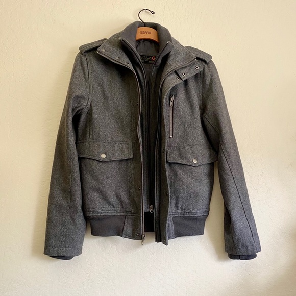 G by Guess gray wool moto jacket - Picture 4 of 5
